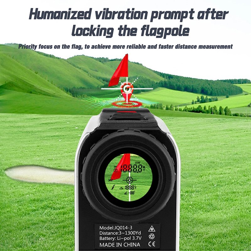 PGM Golf Rangefinder with Slope, Red/Green OLED Display & 7X Magnification Laser Range Finder, 1300 Yards Golf Distance Finder with Pin Lock Vibration, Magnetic Mount & Type-C Rechargeable, White