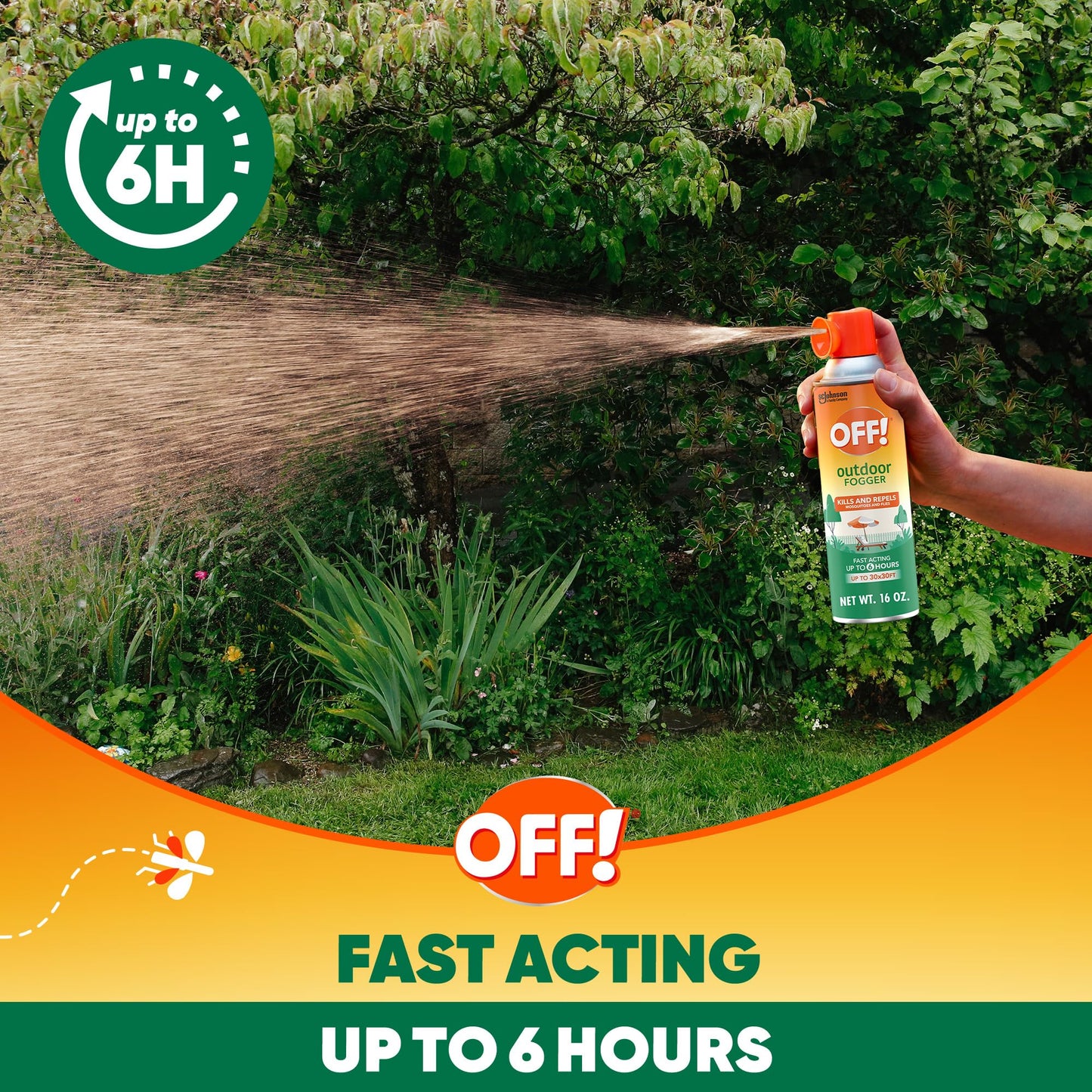 OFF! Outdoor Insect & Mosquito Repellent Fogger, Backyard Pretreat, Kills & Repels Insects in an up to 900 sq, ft, Area, 16 oz (Pack of 2)