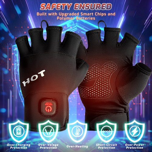 Heated Gloves for Men Women- Rechargeable Electric Touchscreen Cold Winter Work Arthritis Pain Relief Hand Warmers Hot Compress, Heated Gloves for Cold Winter Arthritis Hands Hunting Skiing (M)