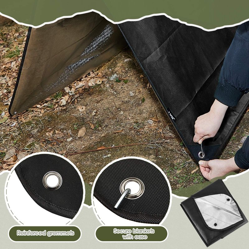 Kingdder 2 Pcs Heavy Duty Emergency Blankets for Survival Camping Blanket Insulated Tarp 60 x 82 Inches Outdoor Waterproof Thermal Reflective Tarp Tent Insulation for Camp Hiking Picnic