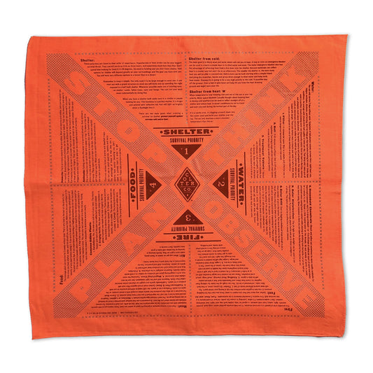 Colter Co. Stayin' Alive Reflective Survival Bandana - 100% Cotton & Unique Bandanas - Made In The USA - Orange