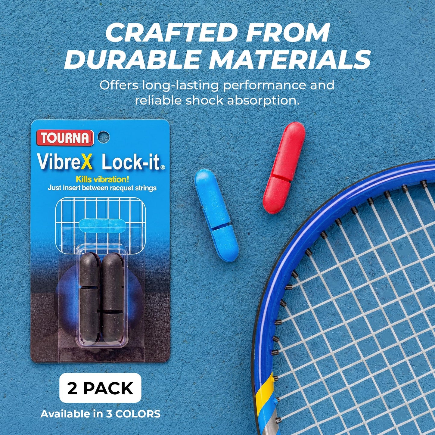 Tourna Locking Vibration Dampener Black 2 Pack