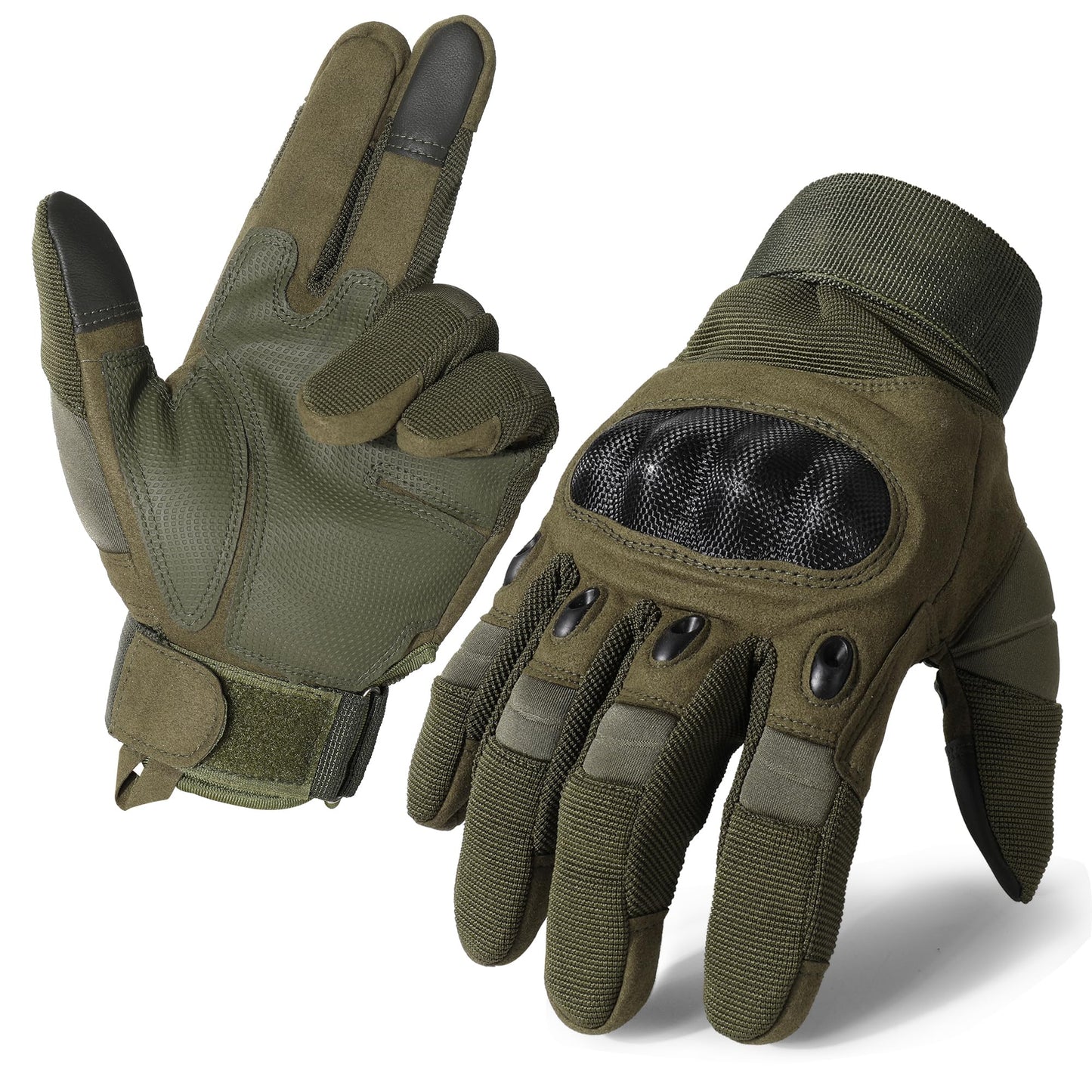 MVPTOO Touchscreen Padded Palm Gloves for Men Green X-Large