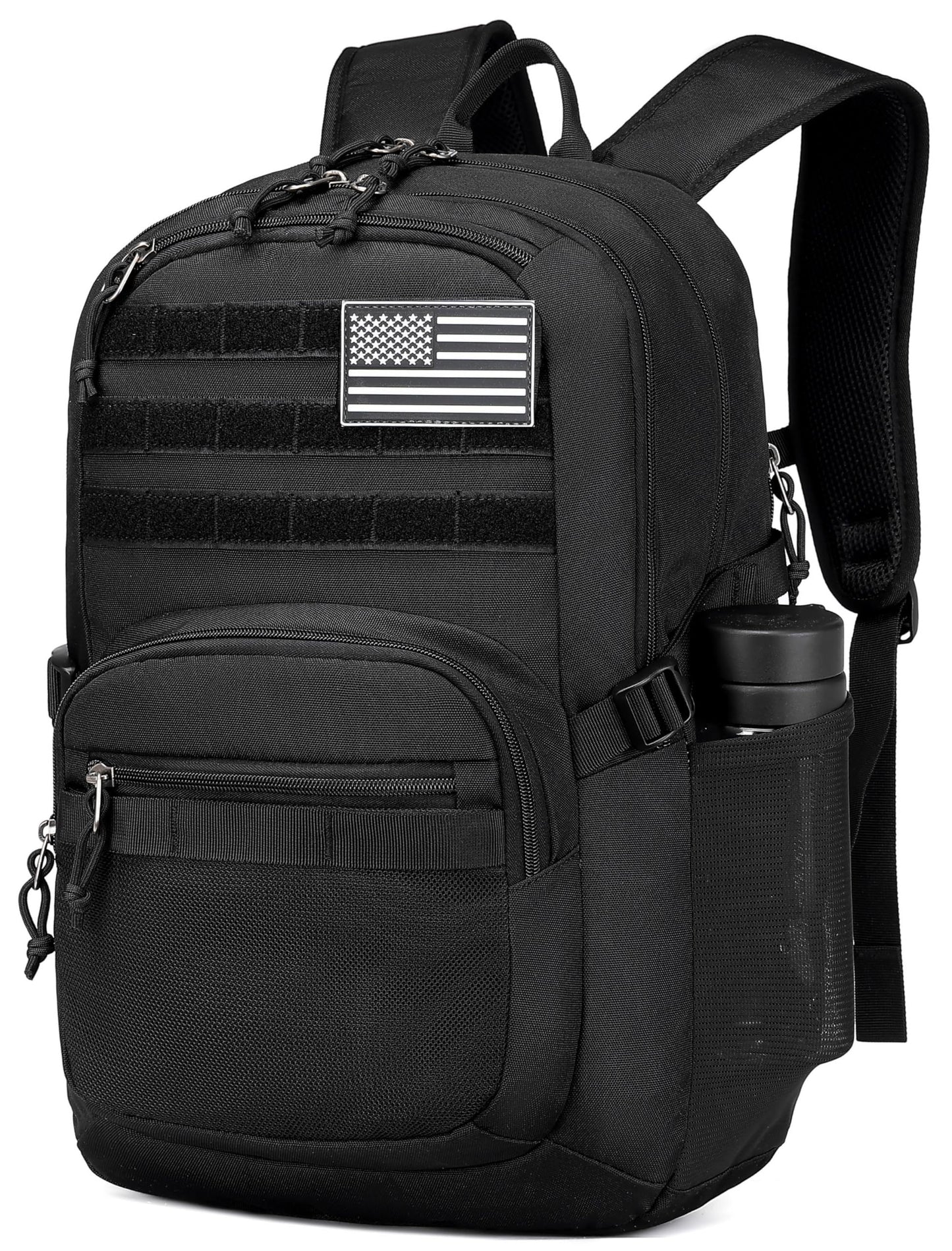 Wotony Military Tactical Backpack for Men Army 3 Days Assault Pack Bag with Molle System for Outdoor Adventures (Black, 25L)