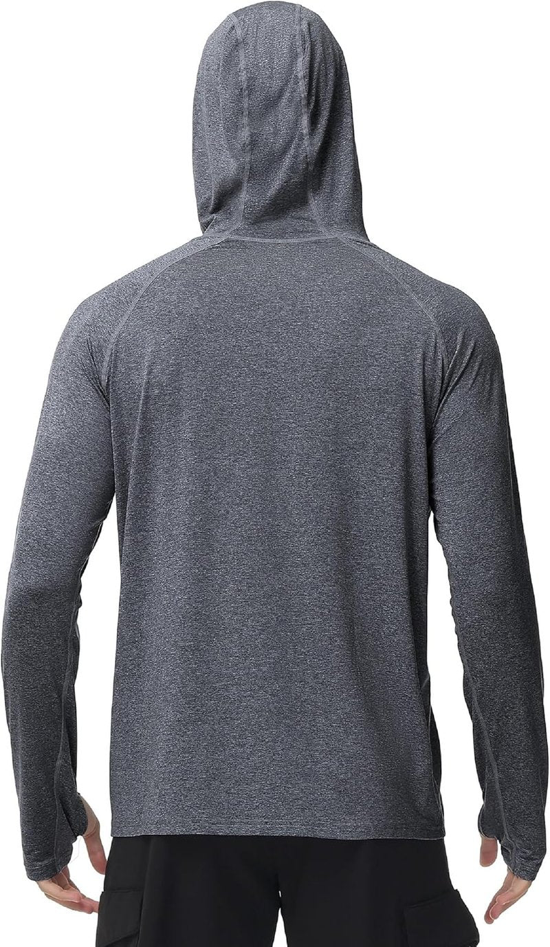 UPF 50+ Fishing Shirt for Men - Long Sleeve UV Sun Hoodie | Ideal for Hiking, Running, and Athletic Workouts