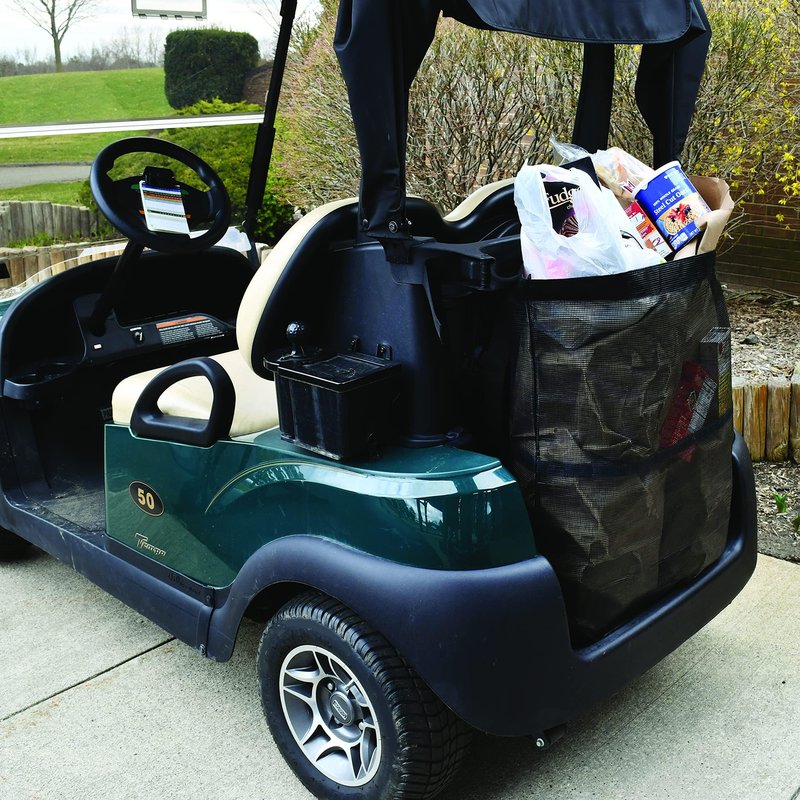 GOLF BALL DIVERS Universal Golf Cart Cargo Bag for 2 Passenger Golf Carts, Storage Grocery Shopping Bag for EZGO TXT/RXV, Club Car DS/Precedent, Yamaha Golf Cart