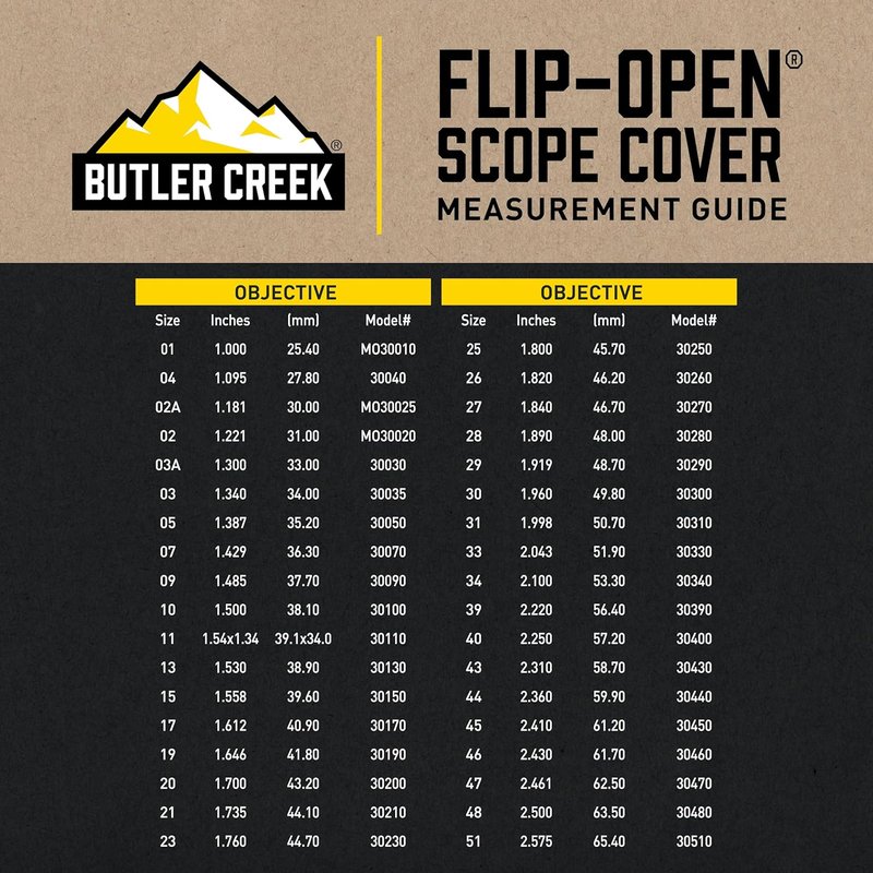 Objective Flip Open Scope Cover - Durable Protection for 4-Inch Scopes
