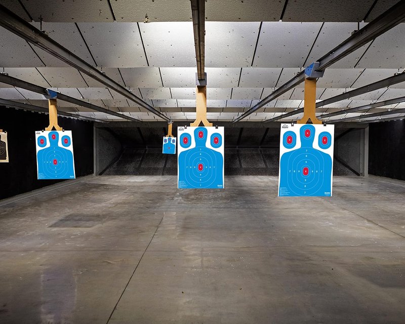 Ascentor Silhouette Shooting Target - Large 18x24 Inch - Multiple Aiming Zones | Blue