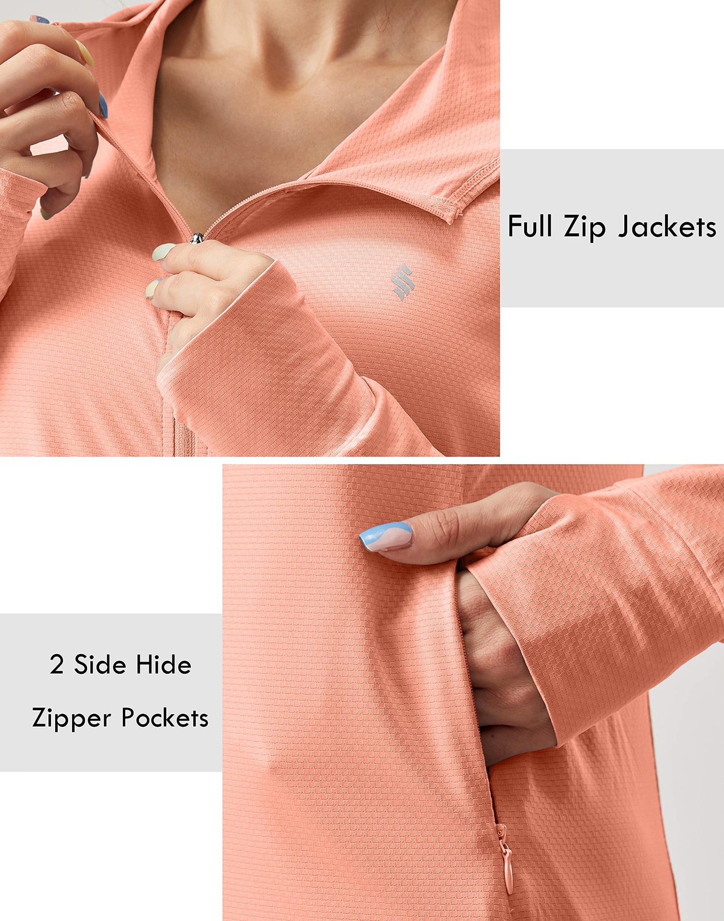 Soothfeel Women's UPF 50+ Sun Protection Hoodie Jacket Lightweight Long Sleeve Sun Shirt for Women with Pocket Hiking Outdoor