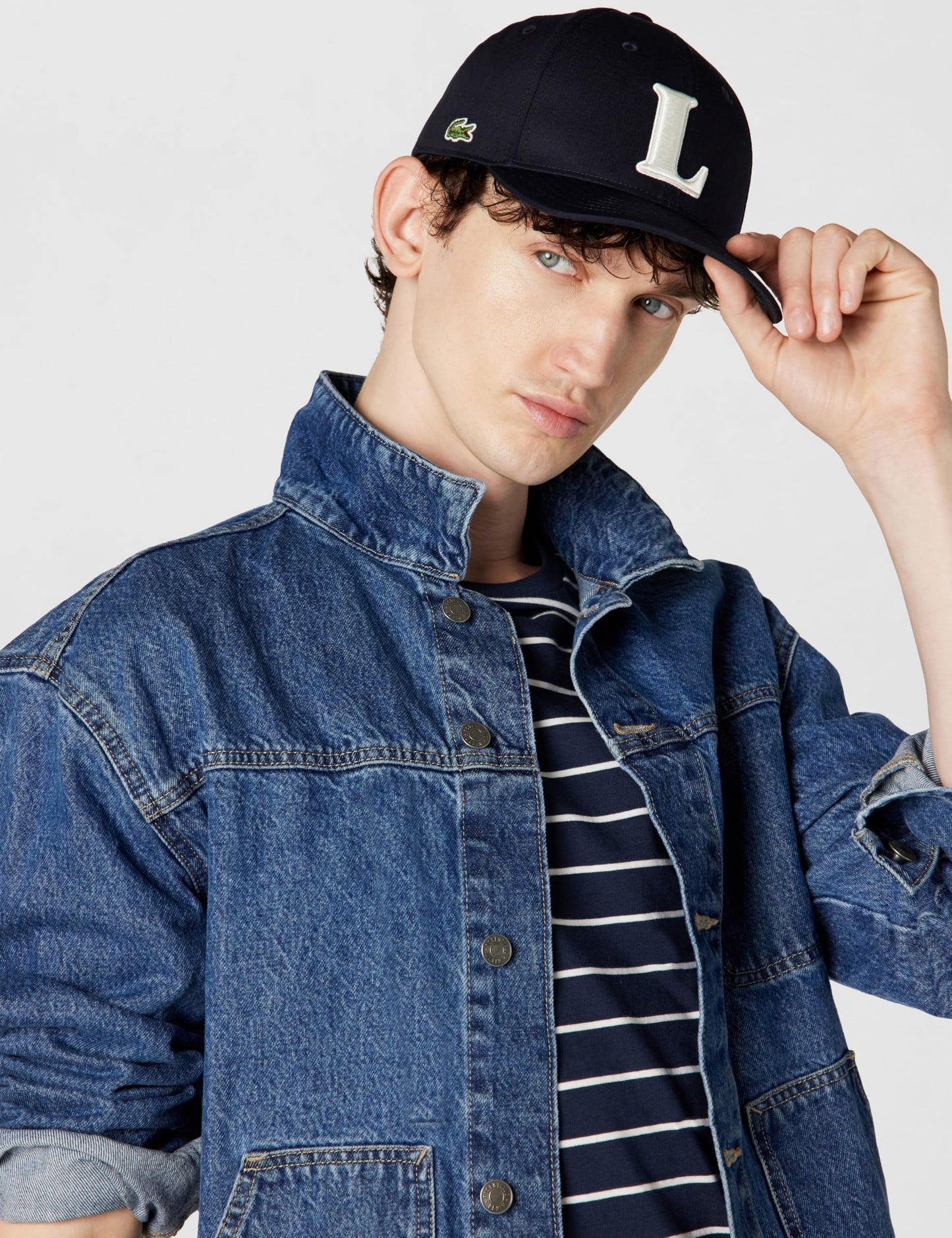 Lacoste Unisex L Embroidered Cotton Twill Cap, One Size, Navy Blue