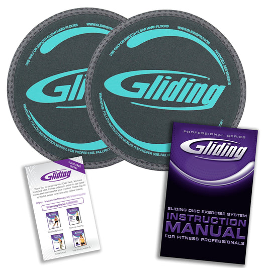 Gliding Discs for Working Out - Exercise Sliders for Hardwood Floors 1 Pair Grey, Authentic Workout Sliders Disc for Full Body Resistance Workout, Includes 4 Streaming Video Workouts