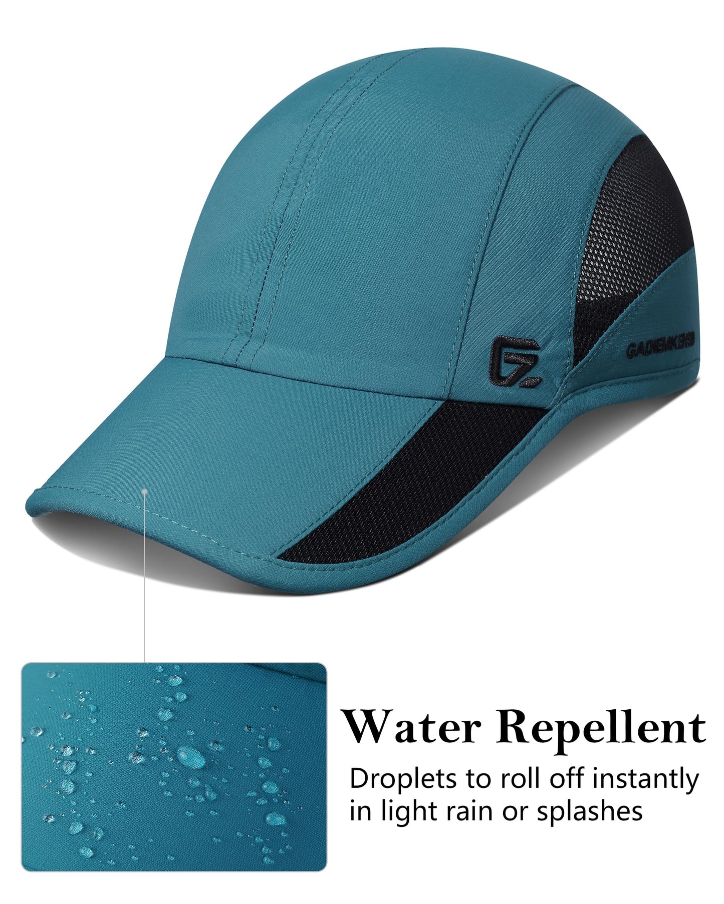 GADIEMKENSD Cooling Running Hat Quick Dry Summer Baseball Cap UPF50+ Sports Sun Caps Breathable Mesh Trucker Dad Hats Unstructured for Golf Tennis Hiking Gym Camp Lake Green M/L 7-7 1/2