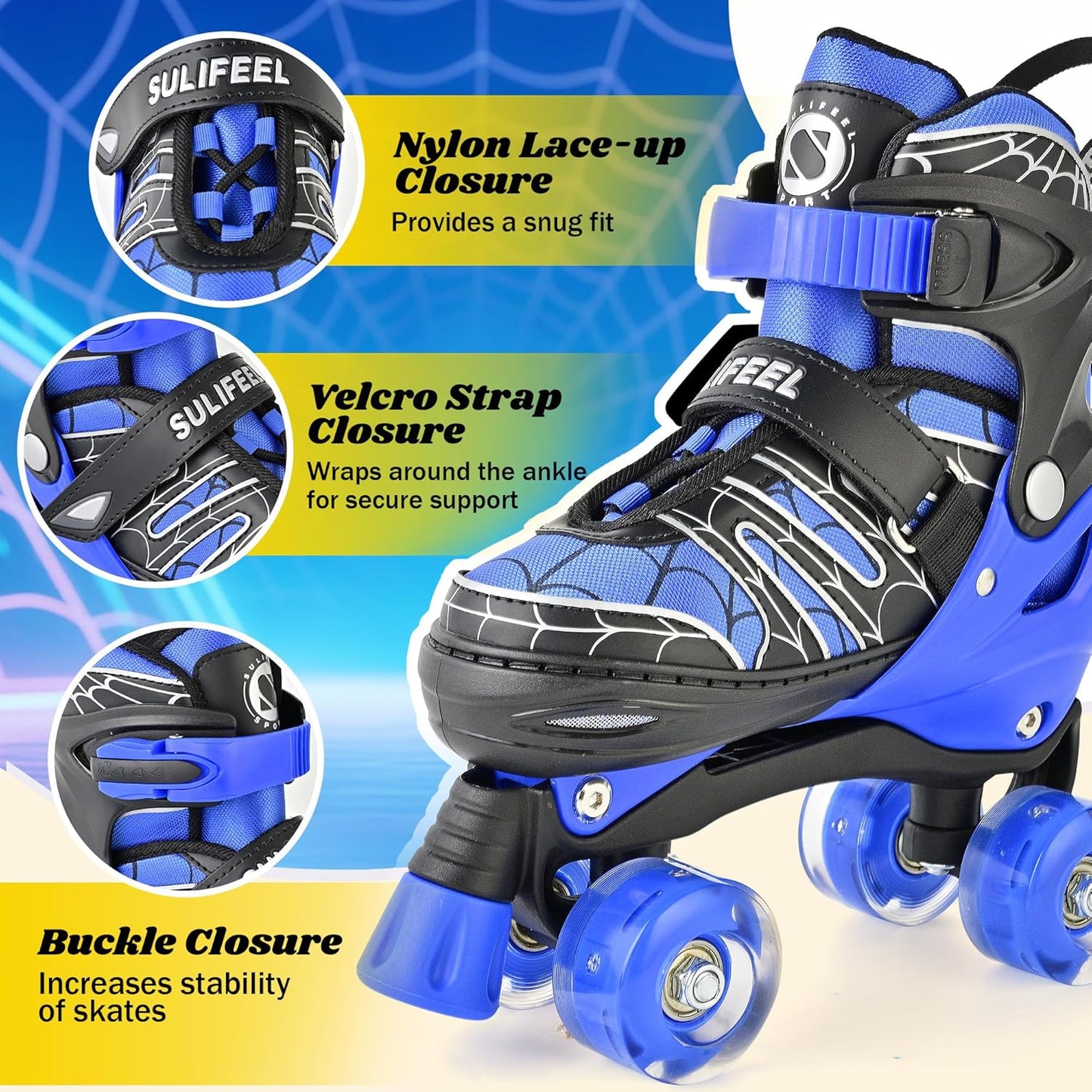 Adjustable Kids Roller Skates - Light-Up Wheels for Ages 3-12 | Perfect Beginner Gift for Indoor & Outdoor Fun