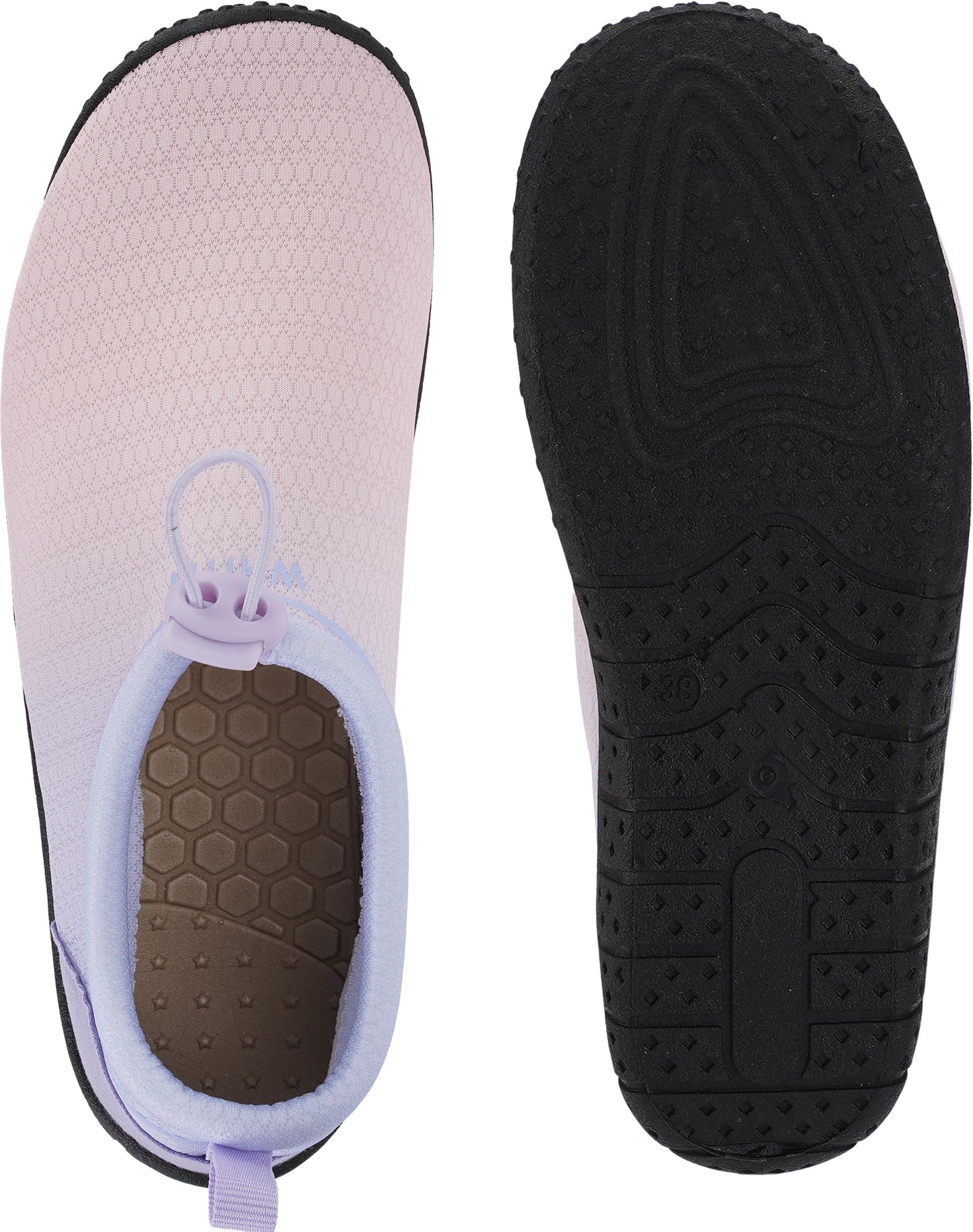 WHITIN Women's Water Shoes Aqua Barefoot Swim Beach Minimalist Size 7.5 Lightweight Ladies Surfing Boating Hiking Walking River Thick Sole Sneakers Ombre Purple 38