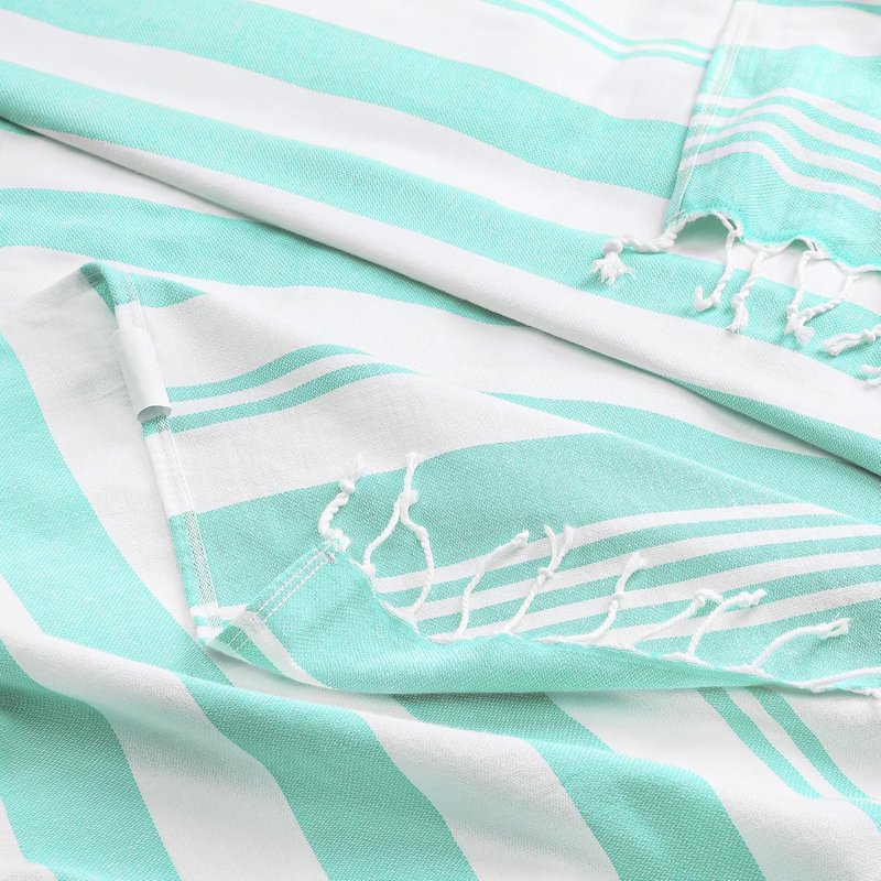 Turkish Beach Towels - Oversized 100% Cotton 4-Pack | Lightweight, Quick-Dry & Sand-Free (40 x 72 Inches - Aqua)