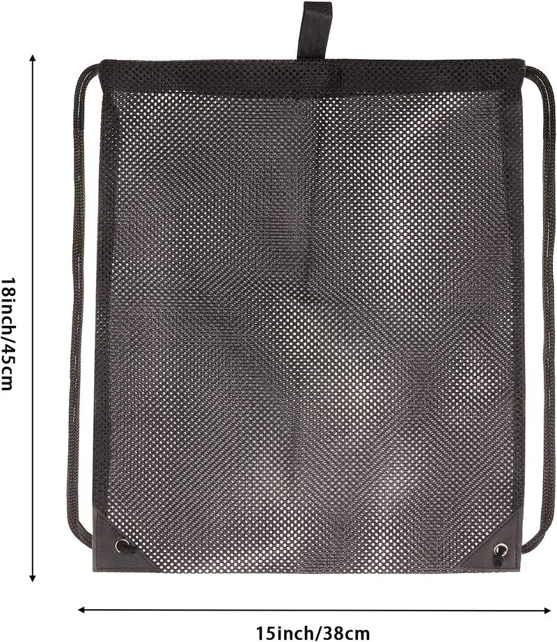Mesh Drawstring Bag - 2-Pack for Gym, Laundry & Beach Finds | Versatile Mesh Storage Solution
