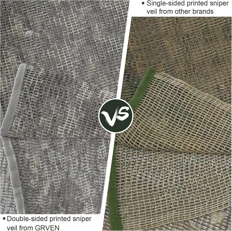 Tactical Scarf - Double-Sided Camo Mesh Sniper Veil for Military Use | Versatile Body Covering