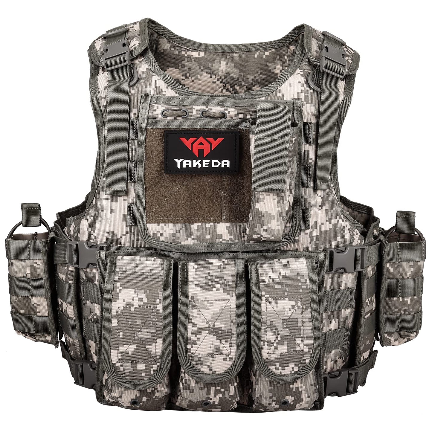 YAKEDA Outdoor Tactical Airsoft Vest Adjustable Fit Adult (ACU)