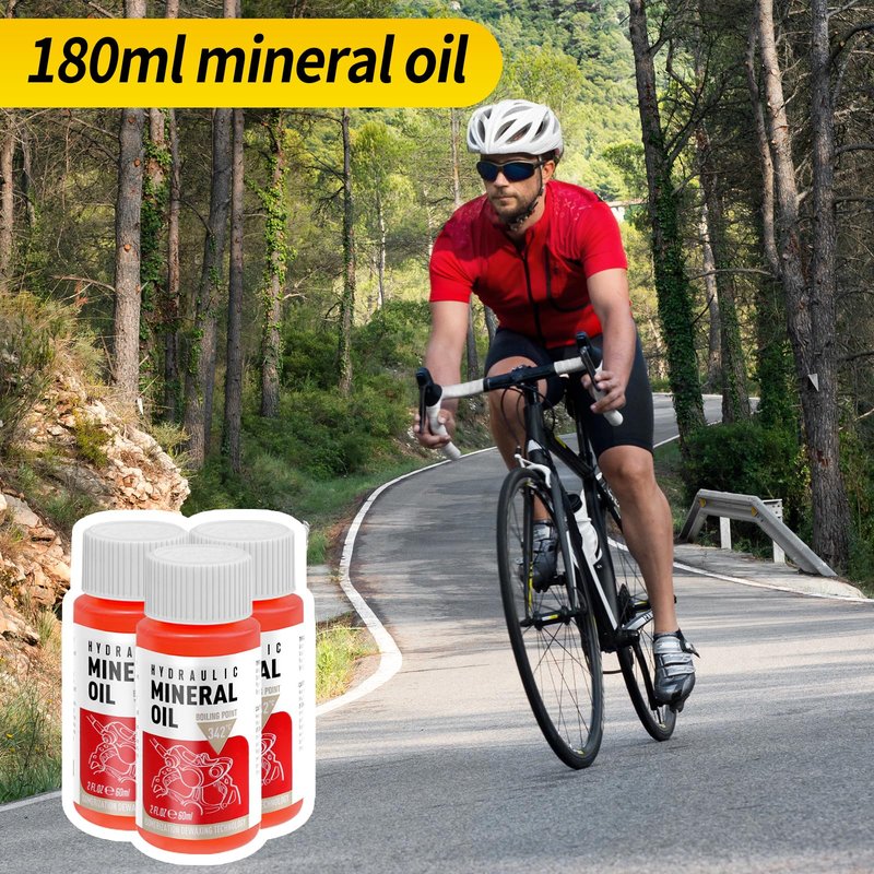Pmbqifay Brake Bleed Kit for Shimano,TEKTRO, TRP Hydraulic Disc Brakes, with 180 ml Mineral Oil Brake Fluid, Bike Hydraulic Brake Bleed Kit for MTB/Road Bike Brake