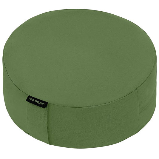 Retrospec Sedona Zafu Meditation Cushion & Floor Pillow with Buckwheat Hulls - Adjustable Yoga Accessory for Women - 13in Round Cotton Seat with Handle & Washable Cover