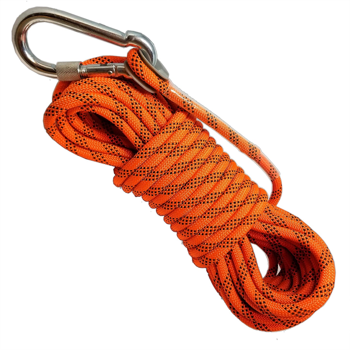 Woodland Home Magnet Fishing Rope with Oval Connector, 2000LB Pulling Forces, 8mm Thick, 52 FT, Durable Quality Rope for Fishing Magnet, camping, Boating, Outdoor & Indoor Use, Bright Orange