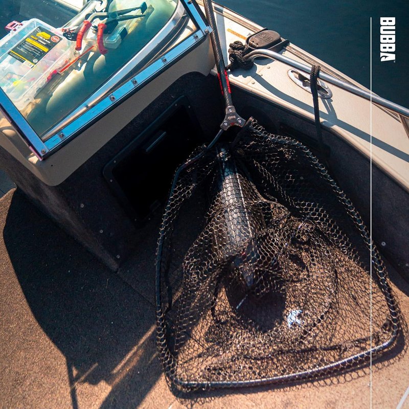 BUBBA Landing Nets - Corrosion Resistant Fishing Net with Non-Slip Grip Handle | Durable Carbon Fiber Shafts