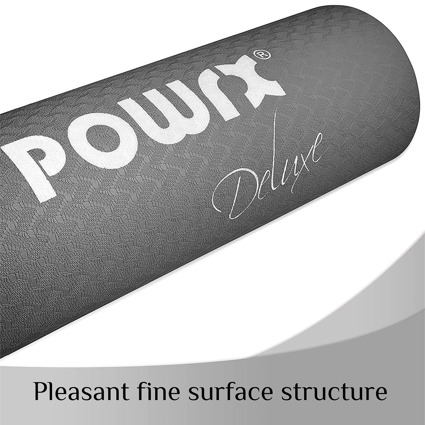 POWRX Yoga Mat TPE with Bag | Exercise mat for workout | Non-slip large yoga mat for women, 68" x 24" Cool Grey, 0.2 Inches Thickness