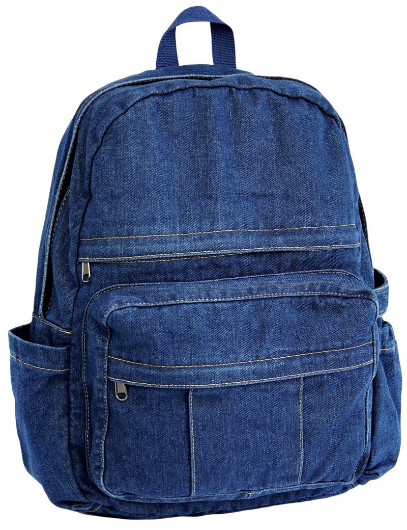 YunZh Denim Backpack Casual Style Lightweight Jeans Backpacks Classic Retro Travel Daypack