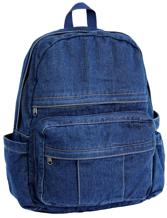 YunZh Denim Backpack Casual Style Lightweight Jeans Backpacks Classic Retro Travel Daypack