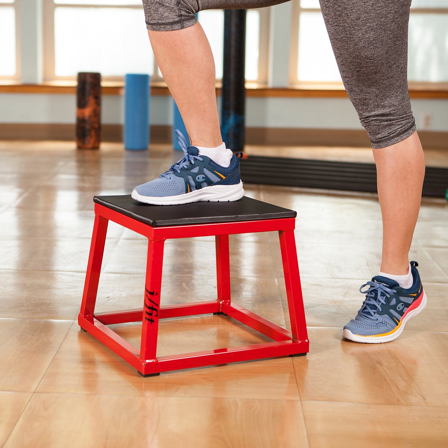 JFIT Plyometric Jump Box Set of 3 - 12", 18", 24", Red/Black