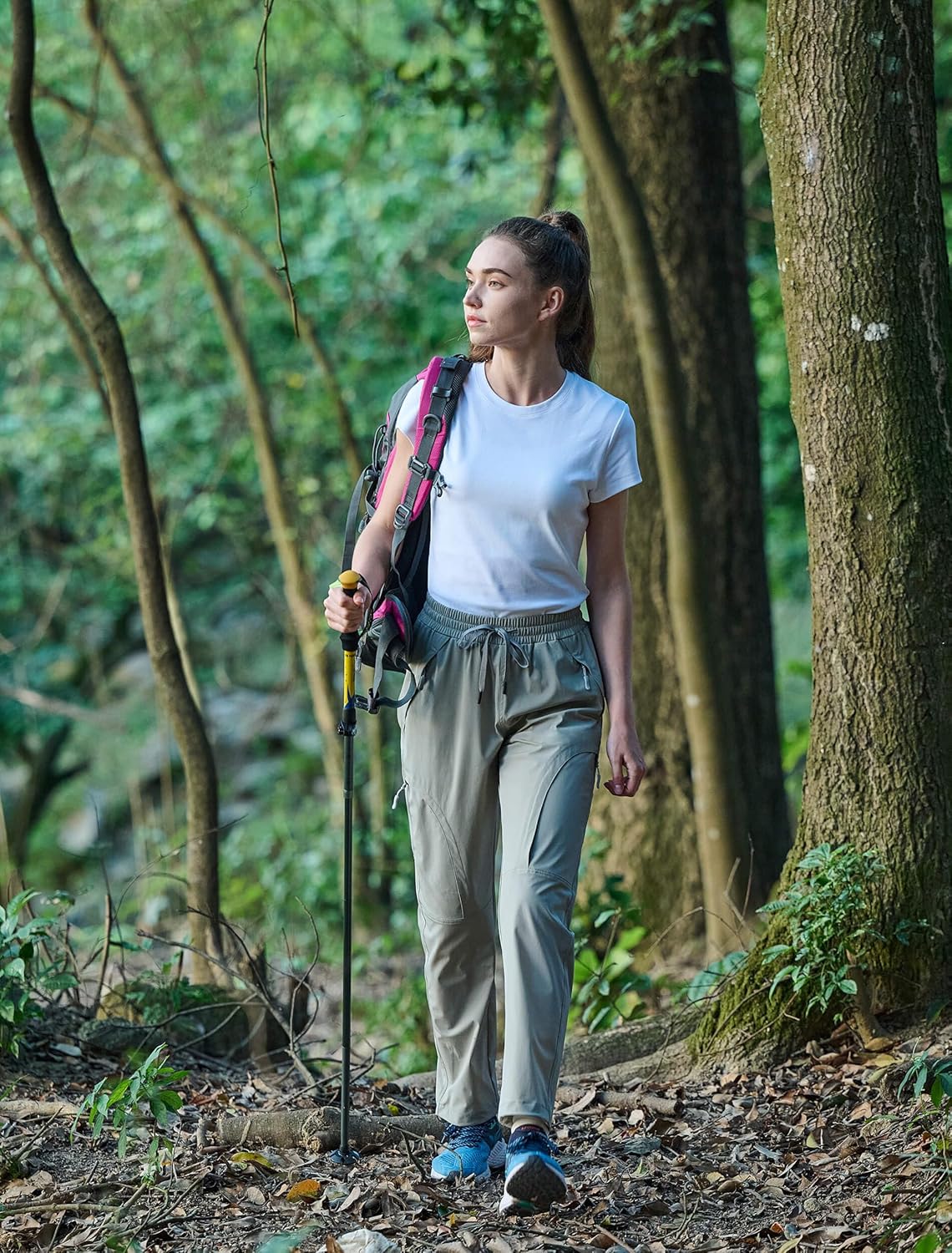 Hugut Women's Quick-Dry Hiking Pants | Lightweight Cargo with UPF 50 & Water-Resistant Zipper Pockets