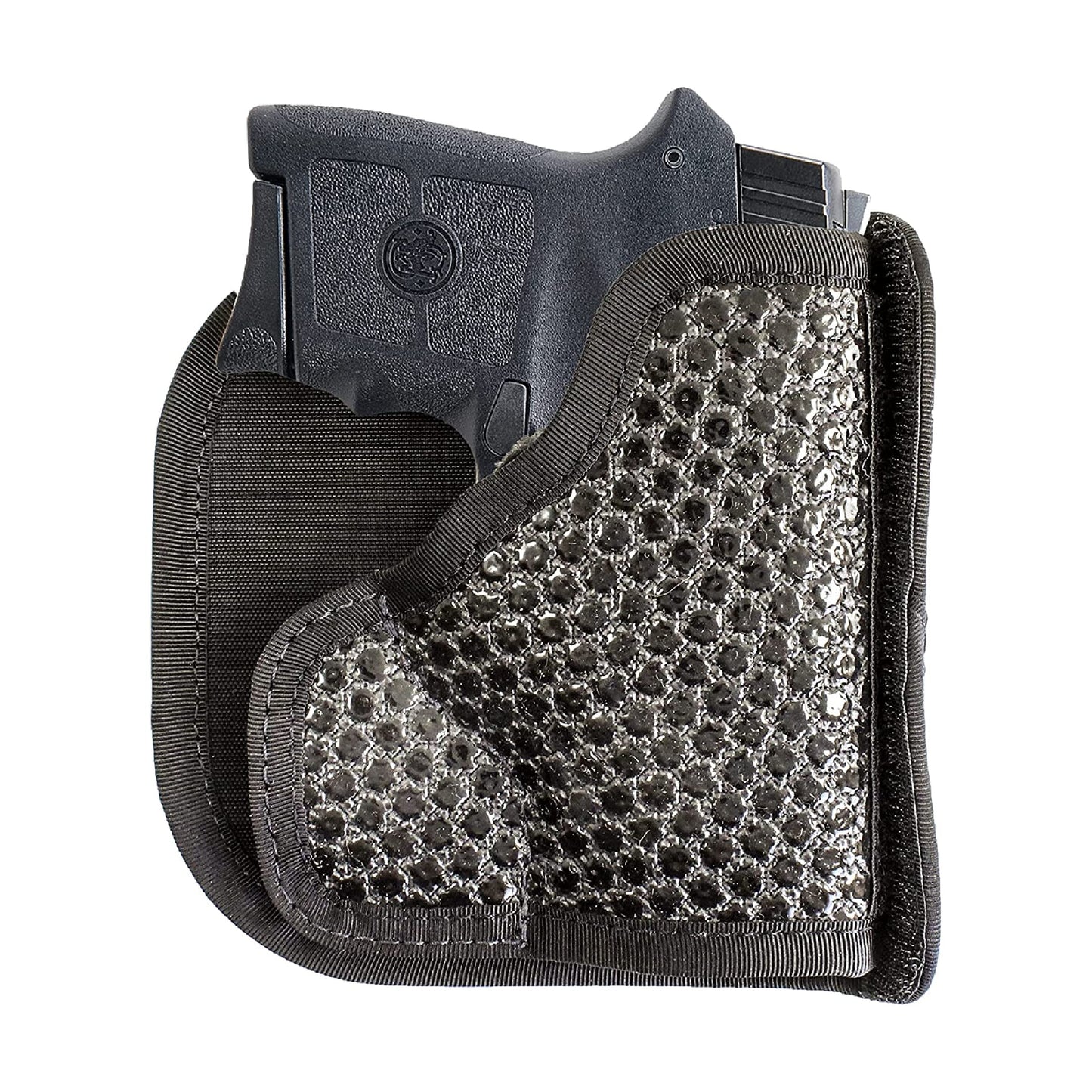 DeSantis Superfly Pocket Holster - Concealed Carry, Fits the S&W BODYGUARD 380CAL, S&W M&P BODYGUARD WITH CRIMSON TRACE LASER - Ambidextrous, Black