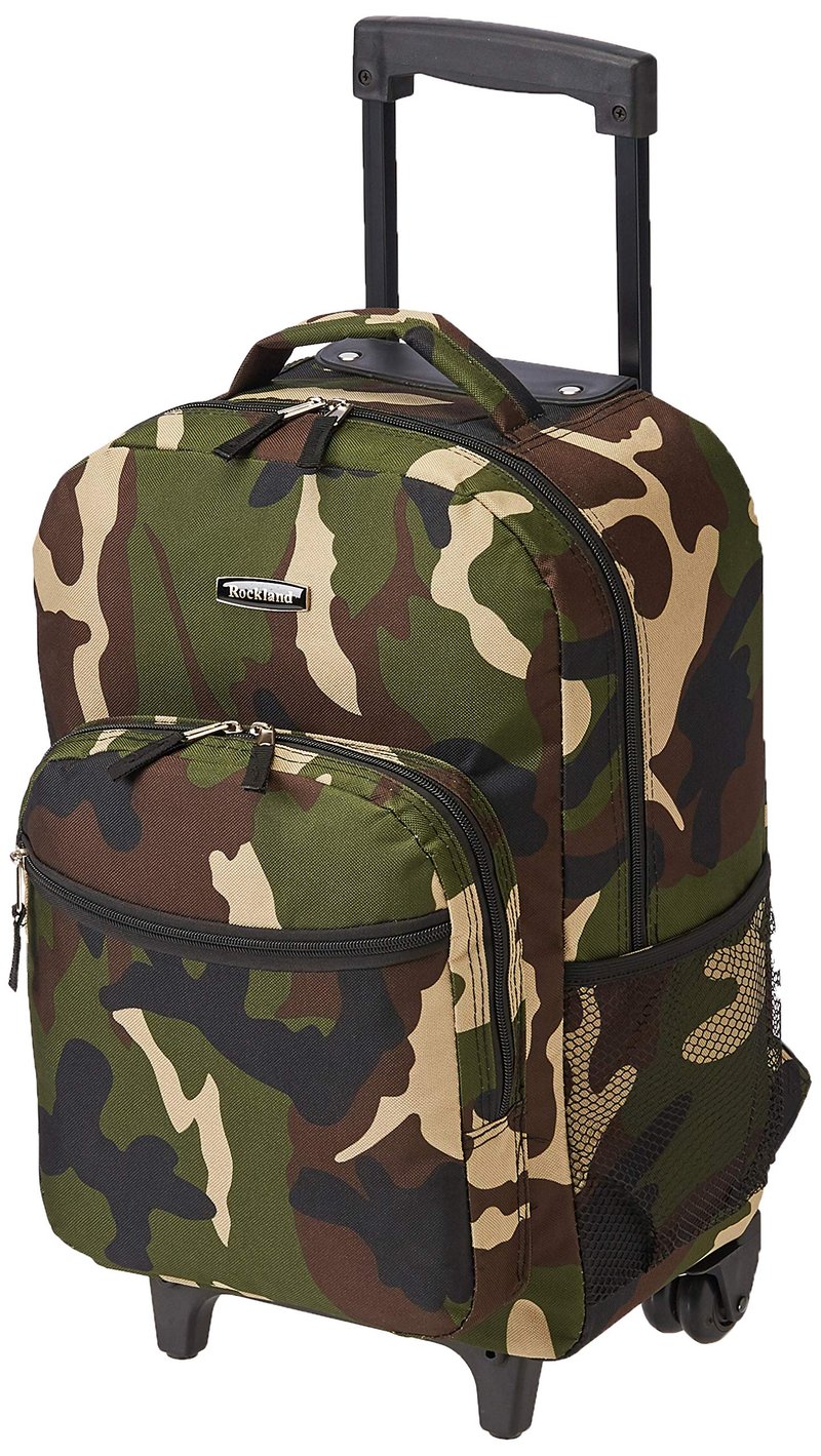 Rockland Double Handle 17" Rolling Backpack, Camo