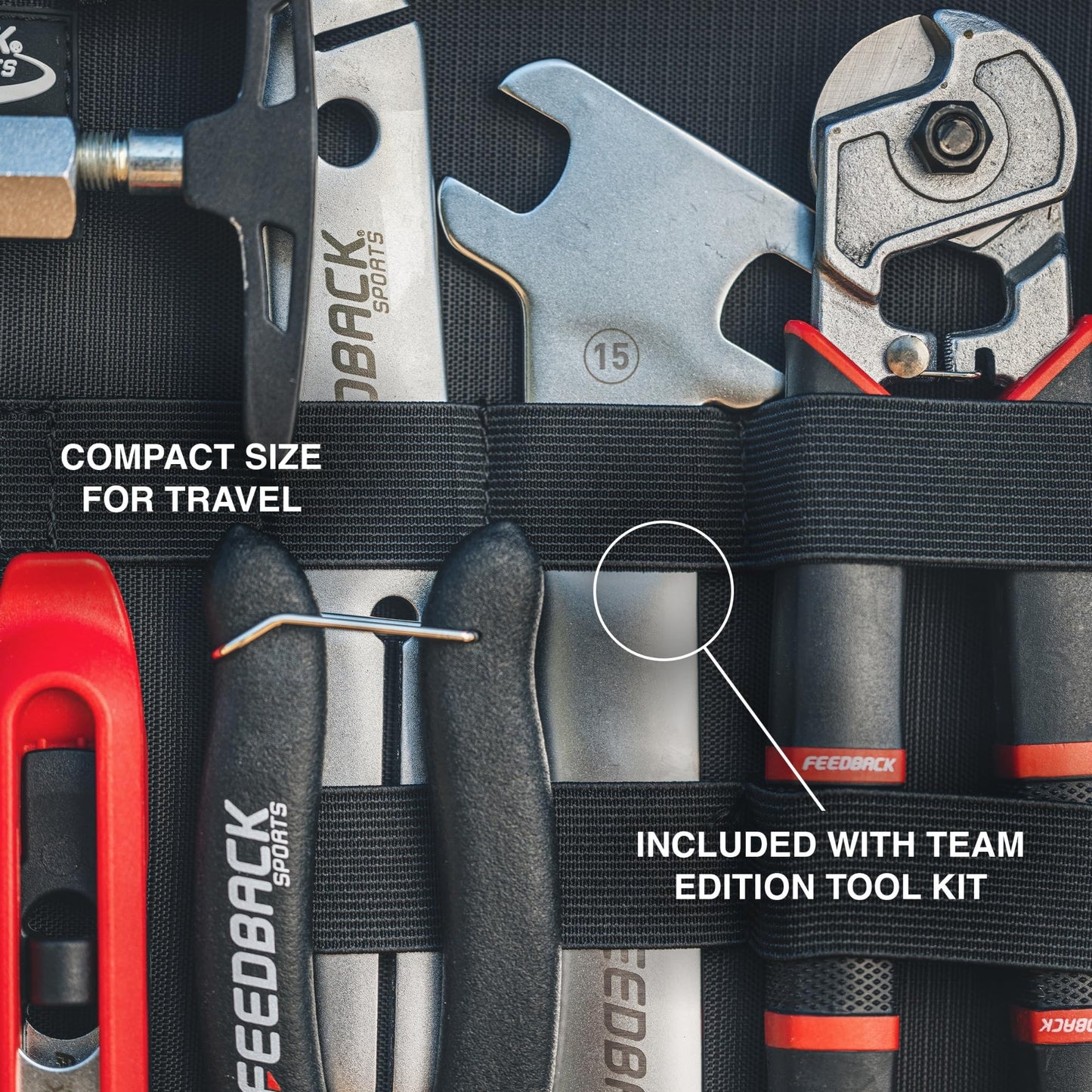 Feedback Sports | Bicycle Pedal Wrench Combo | 2-in-1 Pedal & Axle Nut Tool | 15mm Angle Head, Closed Axle Nut Wrench | For Bike Maintenance & Repair