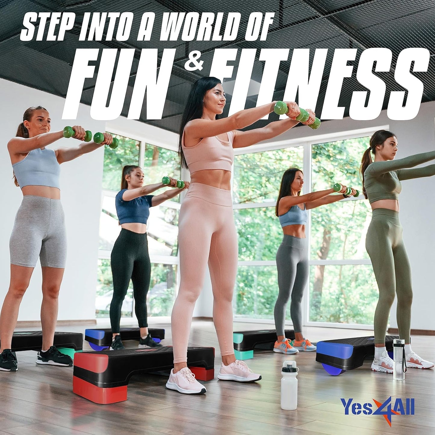 2-in-1 Adjustable Aerobic Step Platform - Fitness Stepper with Rocker Balance Board for Home Workouts | Versatile Exercise Equipment
