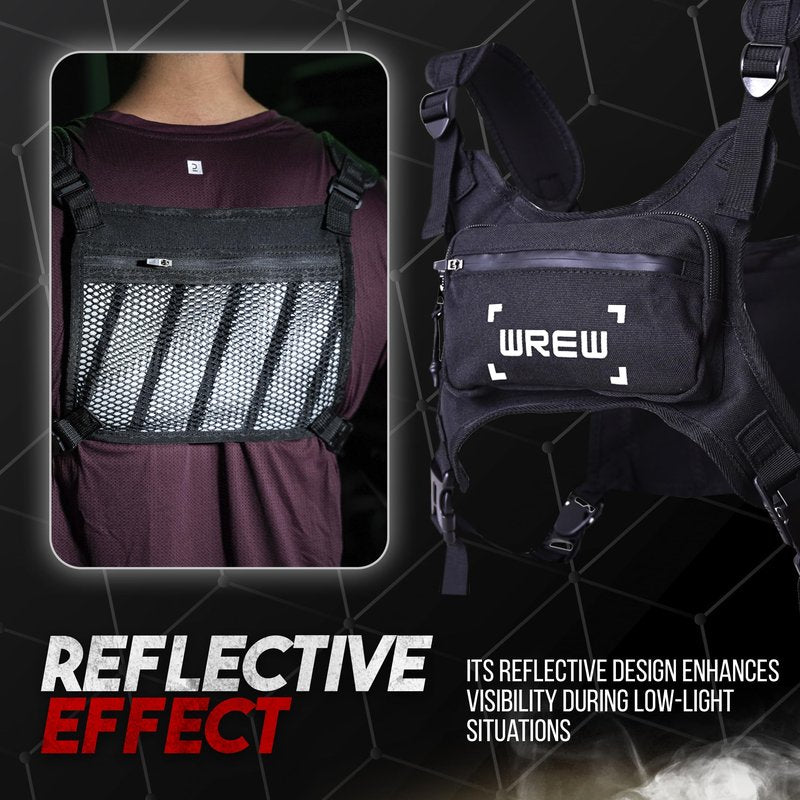 Water Resistant Running Chest Pack for Men-Running Phone Holder with Extra Storage-Lightweight Running Vest for Workouts