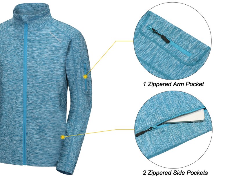 Dasawamedh Men's Running Sport Track Jacket Full Zip Workout Athletic Fitness Jackets for Training Tile Blue Heather L