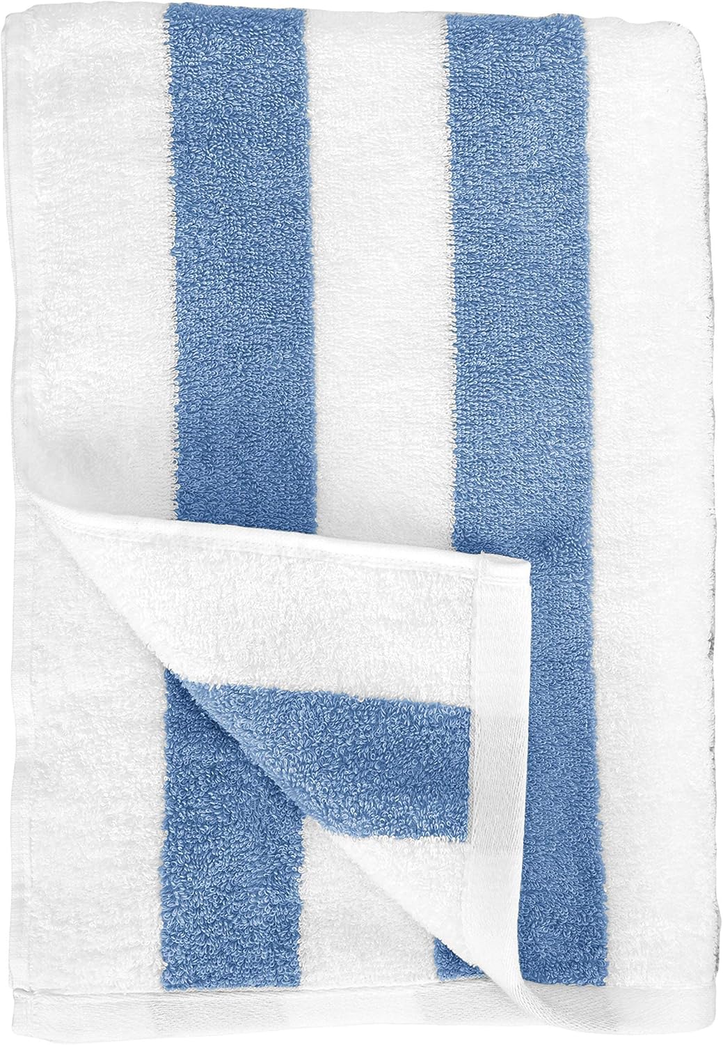 Soft & Absorbent Beach Towels - 100% Cotton Cabana Stripe | Quick Dry, Large 30" x 60", Sky Blue, 4-Pack