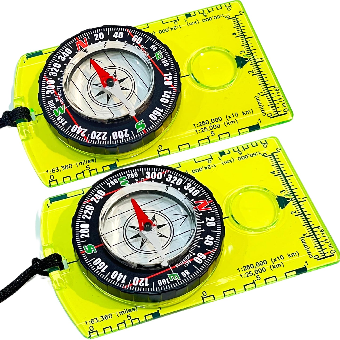 Pack of 2 Orienteering Compass Hiking-Compasses boy Scout Kids- Magnetic Gear Set Navigation map- Brujulas orientacion-Backpacking Camping Hunting Survival. (2 Compasses)