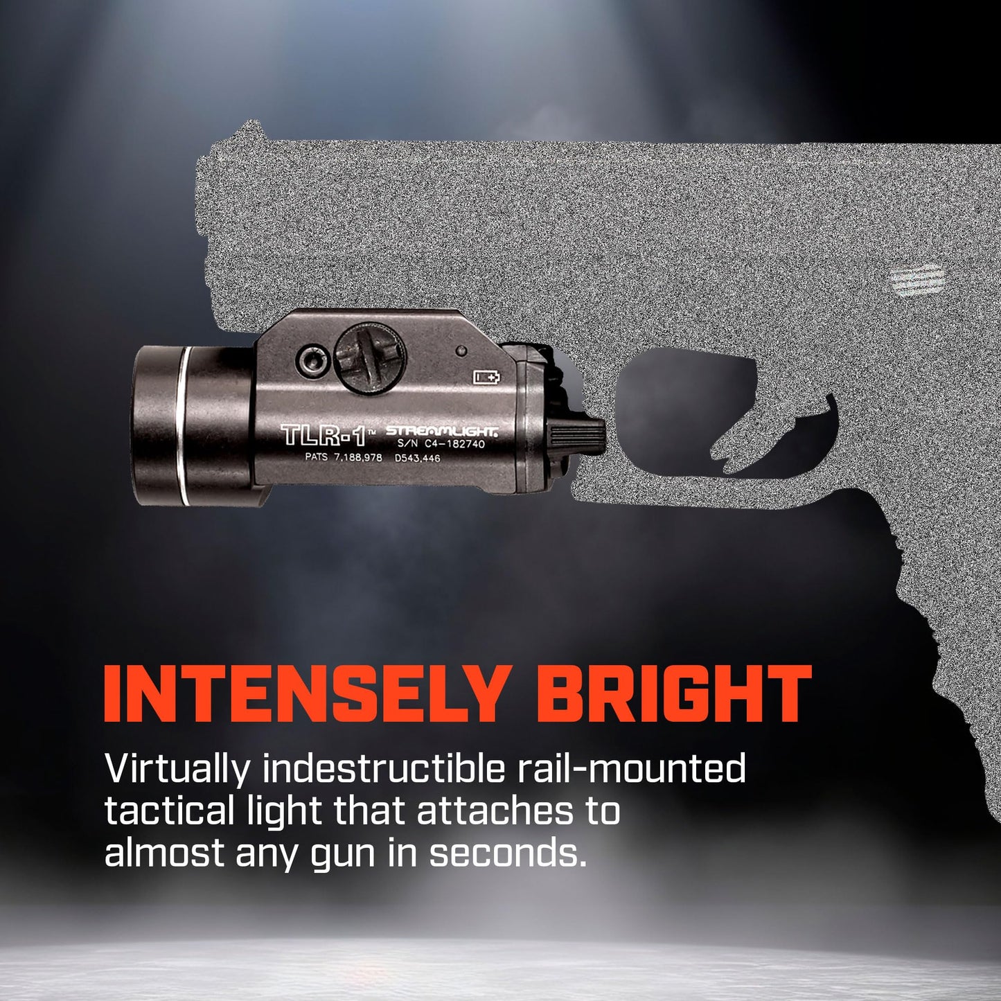 Streamlight 69110 TLR-1 300-Lumen Weapon Mounted Light with Rail Locating Keys for Glock Style, 1913 Picatinny, S&W 99/TSW, and Beretta 90two, Black