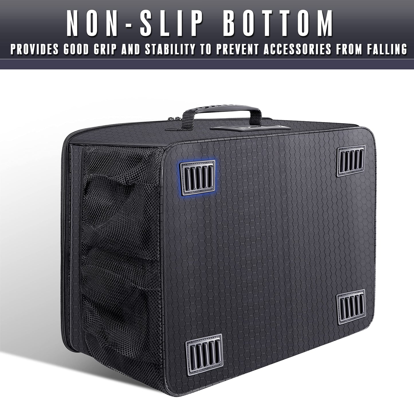 Champkey Golf Trunk Organizer Storage-Portable and Foldable Golf Travel Storage Locker Ideal for Travel Golf and Car Golf (Black)