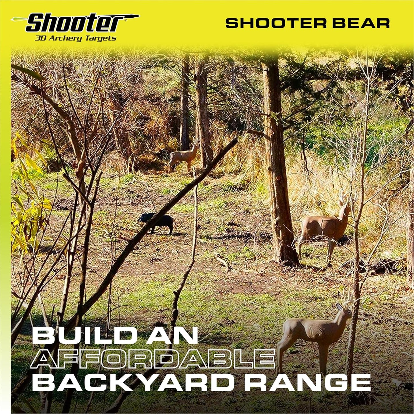 3D Archery Bear Target - Realistic Shooter Design | Black, One Size