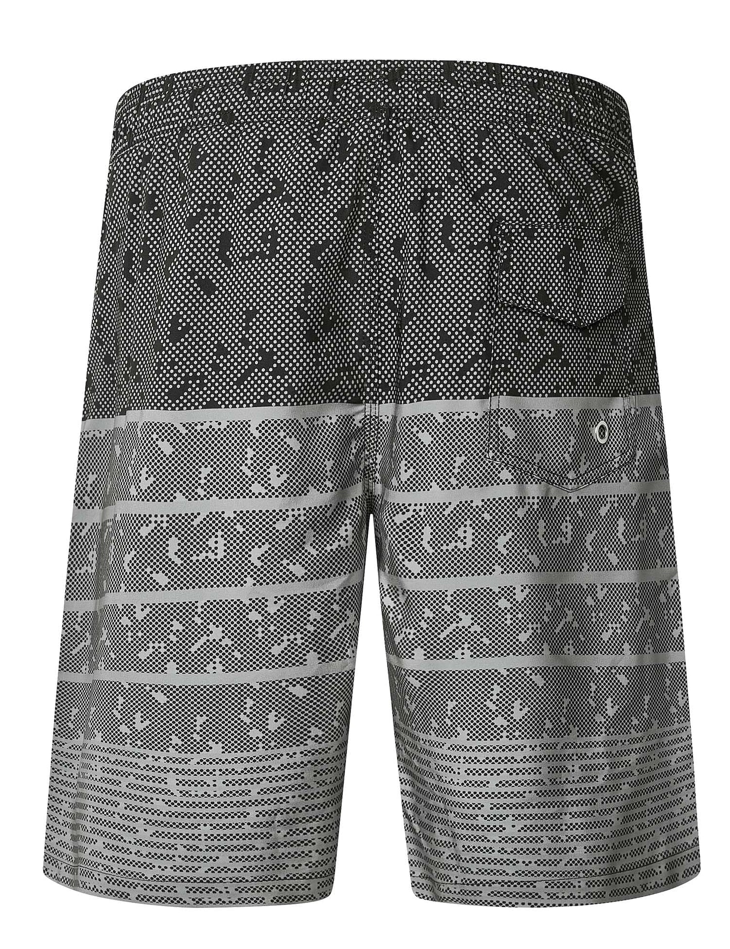 ELETOP Men's Swim Trunks Quick Dry Bathing Suit Swimming Board Shorts Mesh Lining Beach Swimwear Stripe Grey L