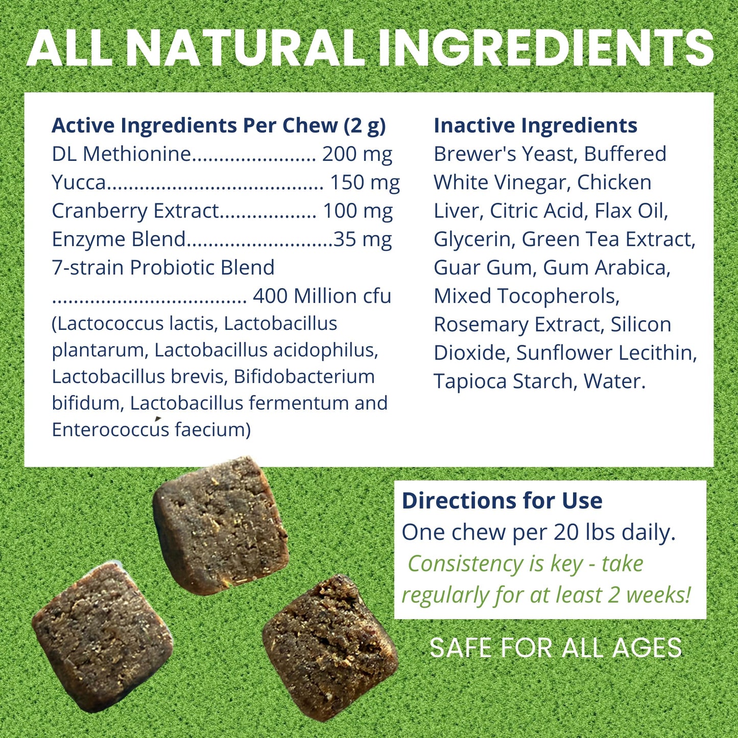 Under the Weather Nice Grass Chews for Dogs | Digestive Enzymes for Dogs | Canine Urine Neutralizer for Grass | Probiotics for Digestive Health | Vet Formulated Lawn Care Supplement | 60 Count