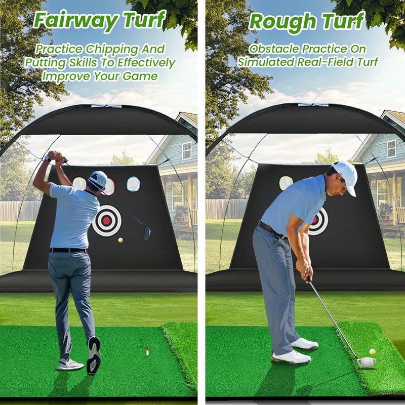 Premium Dual-Turf Golf Mats Practice Outdoor Indoor, 5x4 ft Golf Hitting Mat, Golf Training Swing Chipping Mat, Golf Practice Mat Gifts for Men Boy