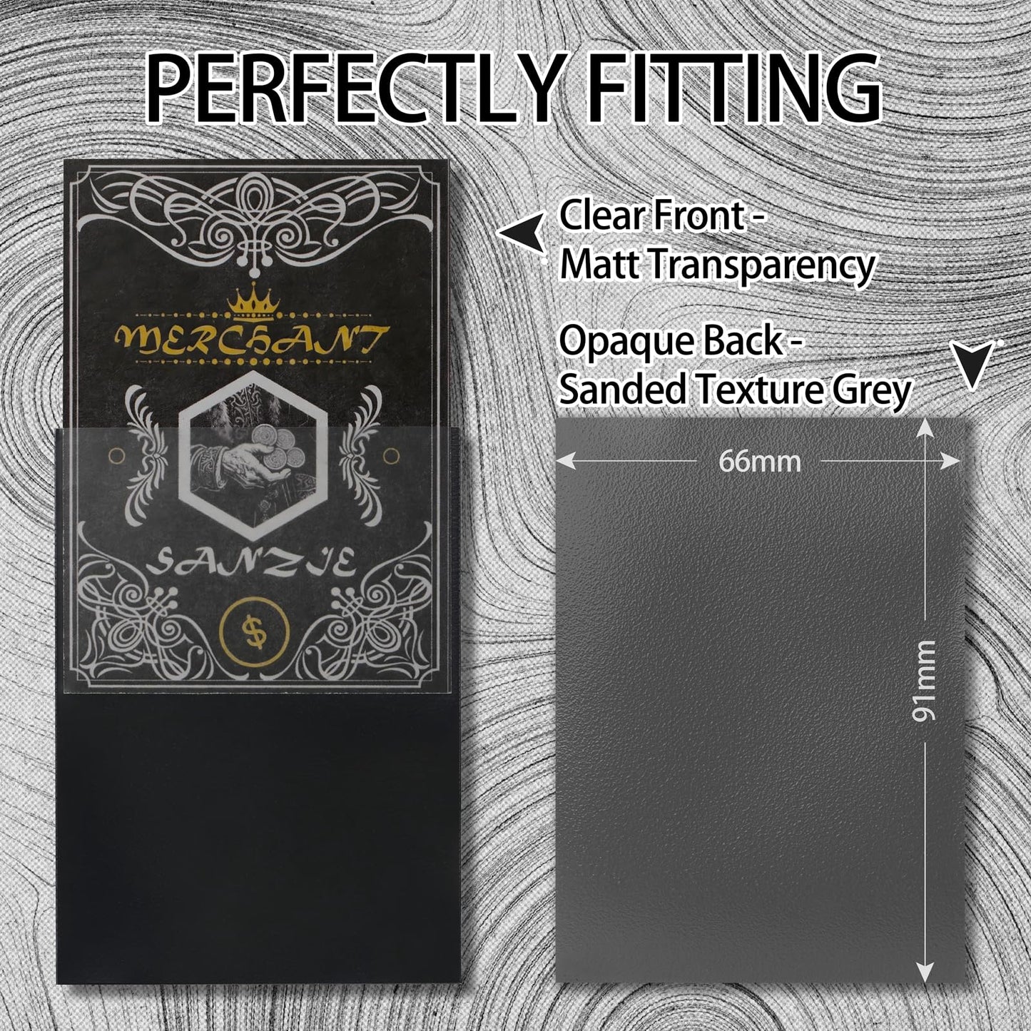 SANZIE Penny Card Sleeves Matte Card Sleeve Deck Card Protector Sleeves Trading Card Sleeve Fit for MTG, TCG, PTCG and Trading Cards 68 Count (Deep Gray)