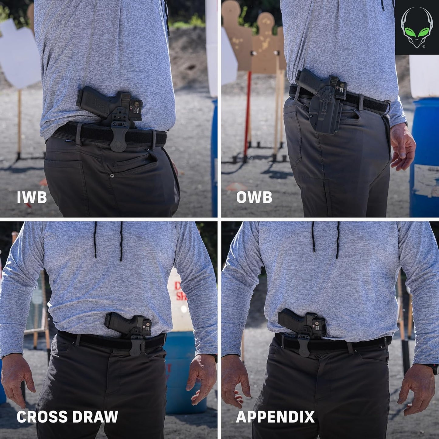 Alien Gear Photon Holster - IWB/OWB, Right/Left Hand, Optics Ready | Compact Light Options Available