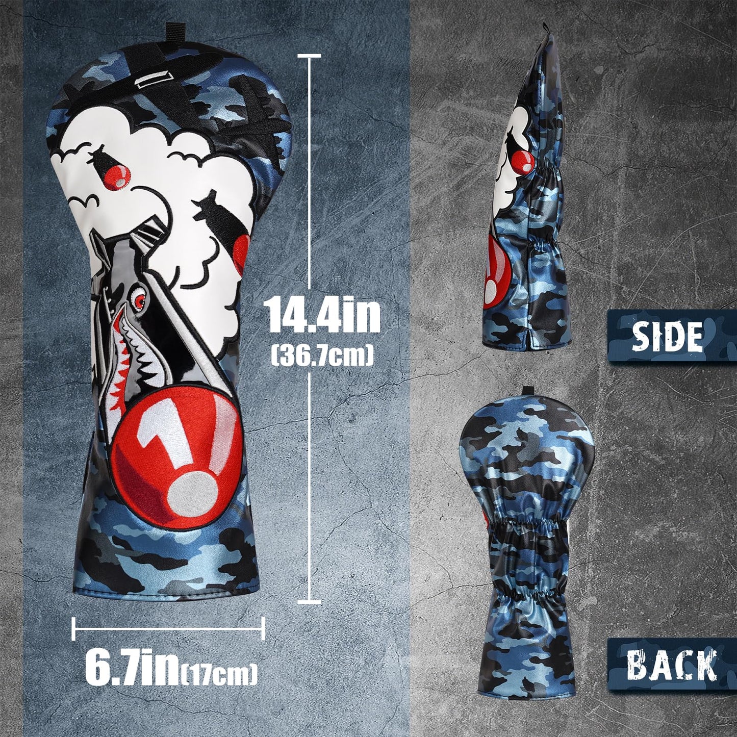 Big Crazy Golf Club Head Cover Funny Cool Crazy Unique Driver Headcovers Fits up to 460cc Cruise Missile