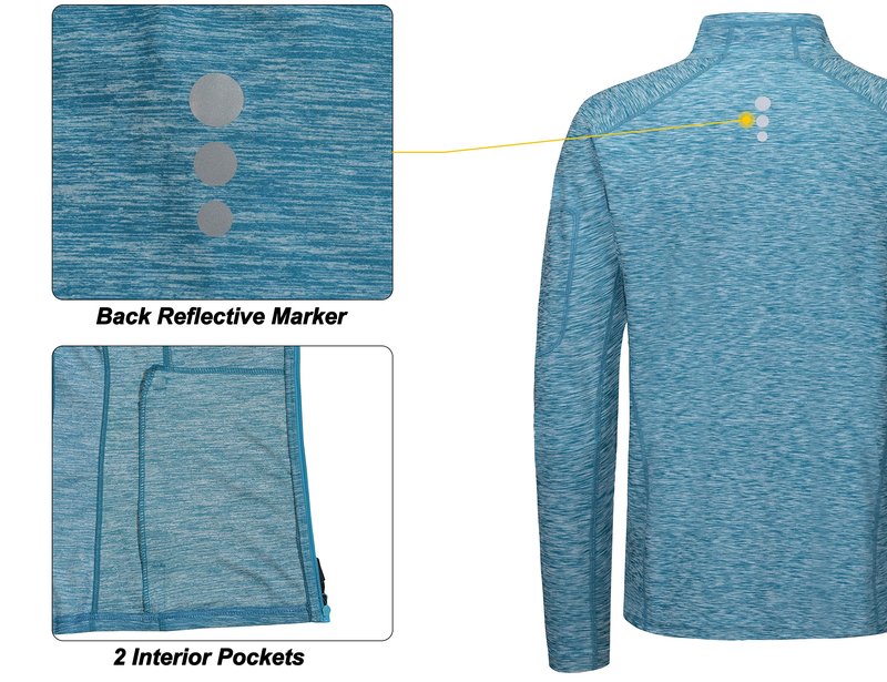Dasawamedh Men's Running Sport Track Jacket Full Zip Workout Athletic Fitness Jackets for Training Tile Blue Heather L