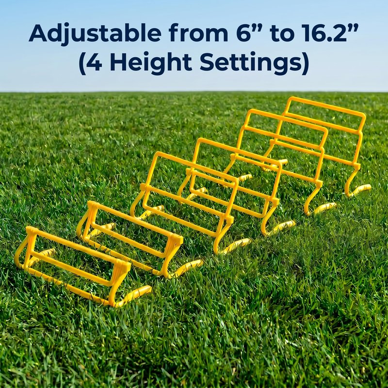Japard 6 Pcs Agility Hurdles Speed Training Equipment, 4 Height Adjustable Setting, Soccer Training Equipment for Youth Adults